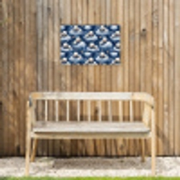 Panda's - Slapen - Blauw Tuinposter op houten frame 2 cm dik klein 845 -sfeer4