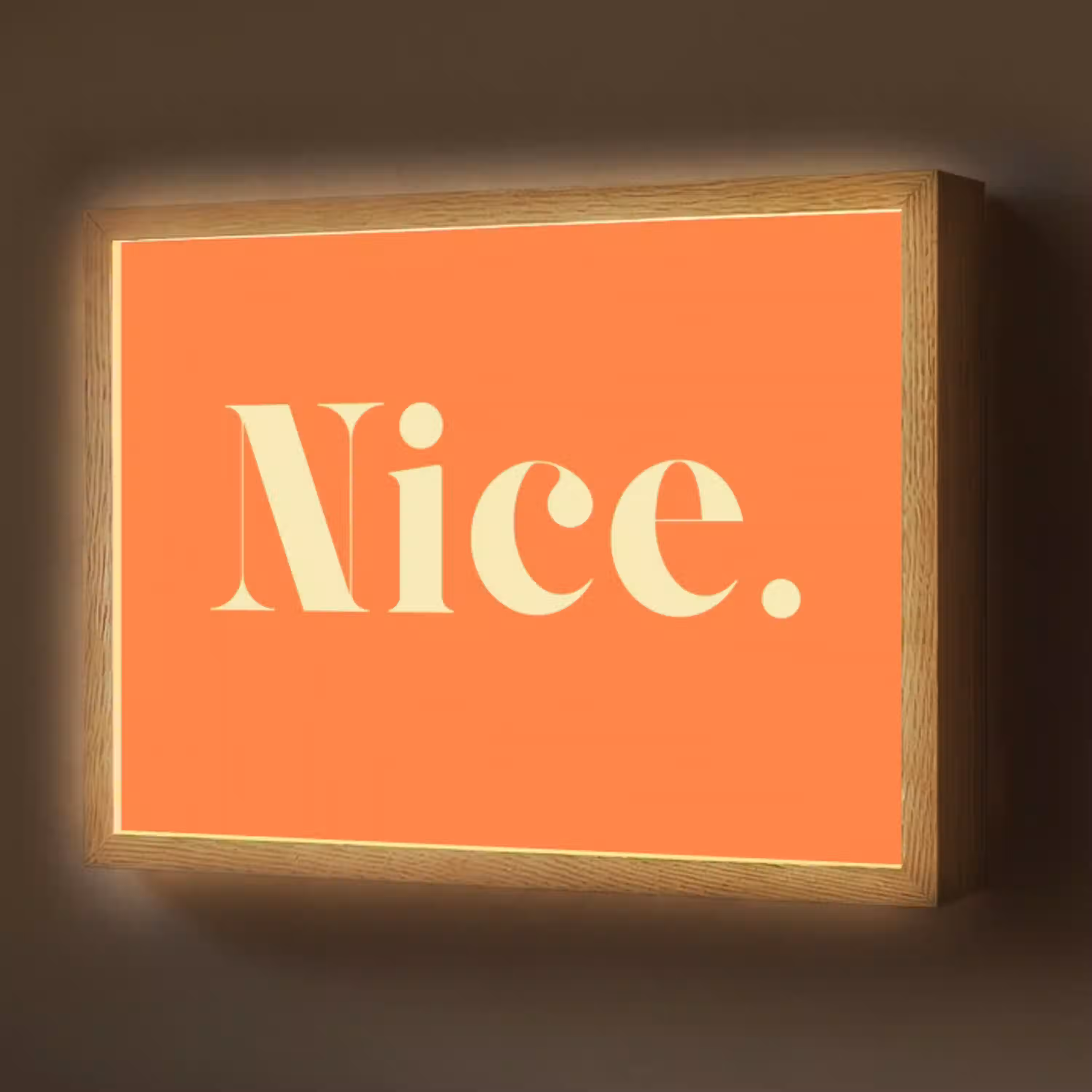 Oranje - Gebroken wit - Nice Light Box met batterij (Wandlamp) middel -z3d_website