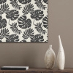 Modern - Monstera - Zwart PET vilt klein 837 -sfeer6_closeup