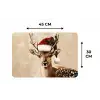 Kerst - Hert - Gewei - Rood Placemat vinyl groot -specs