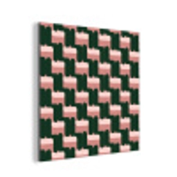 Vlechtpatroon - Groen - Roze - Geometrisch aluminium wit klein 46 -3d