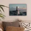 Vuurtoren - Stenen - Water - Maan canvas 2cm klein -sfeer1