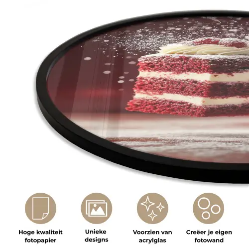 Rode - Velvet - Taart - Eten Fotolijst rond zonder passe partout klein -closeup_NL
