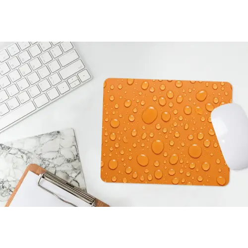 Water - Druppels - Oranje muismat rubber klein -witbureau