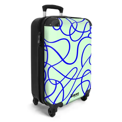 Kobaltblauw krulspoor op mintgroen NBS - Handbagage koffer - Kinderen Unisex middel -productfoto_3d