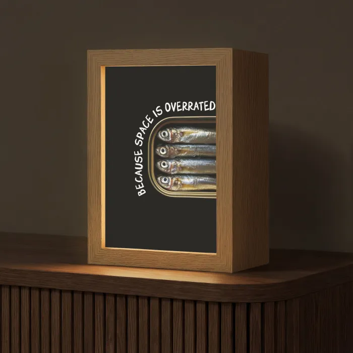 Sardines - Tekst - Vis - Blik Light Box met kabel (Tafellamp) klein -z3d_website