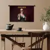 Koffie - Vrouw - Middelvinger Wandkleed katoen klein -sfeer6