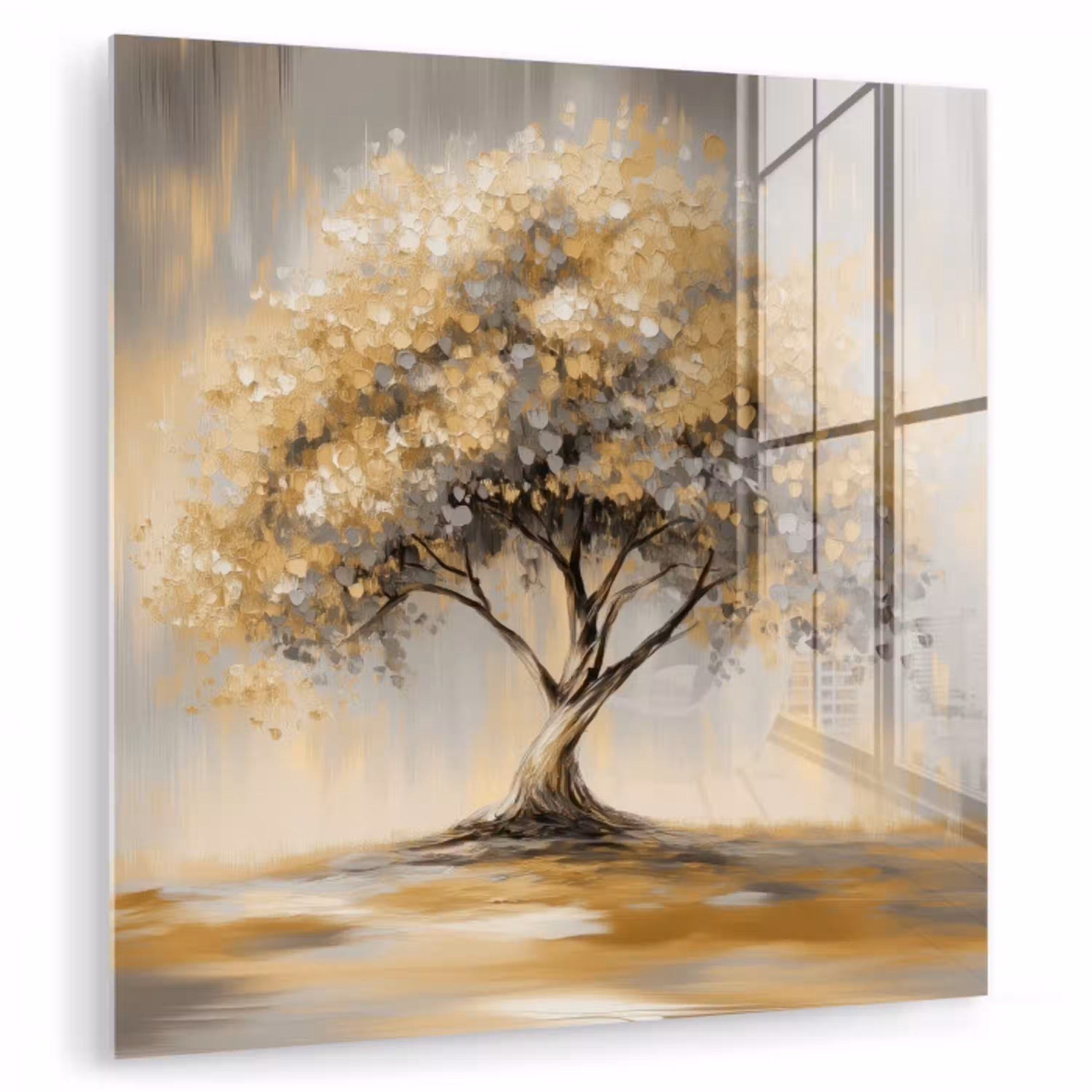 Schilderij - Boom - Abstract - Bladeren plexiglas 5mm klein -zzzproduct_nieuw