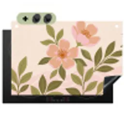 Grafisch - Bloemen - Roze Inductie beschemer met haakjes klein -3d