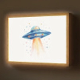 Ruimte - Ufo - Sterren Light Box met batterij (Wandlamp) middel -z3d_website