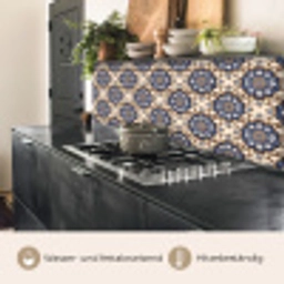 Floraal - Ornament - Blauw keuken achterwand 2 middel 871 -usp_DE