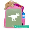 Groen met T-rex dino Kinderrugzak - Roze middel -inhoud_NL