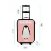 Pinguïn - Stippen - Roze - Minimalistisch Kinderkoffer - Zwart klein -productfoto_formaten