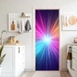 Abstract - Light - Burst - Modern - Colorful deurposter klein -sfeer5