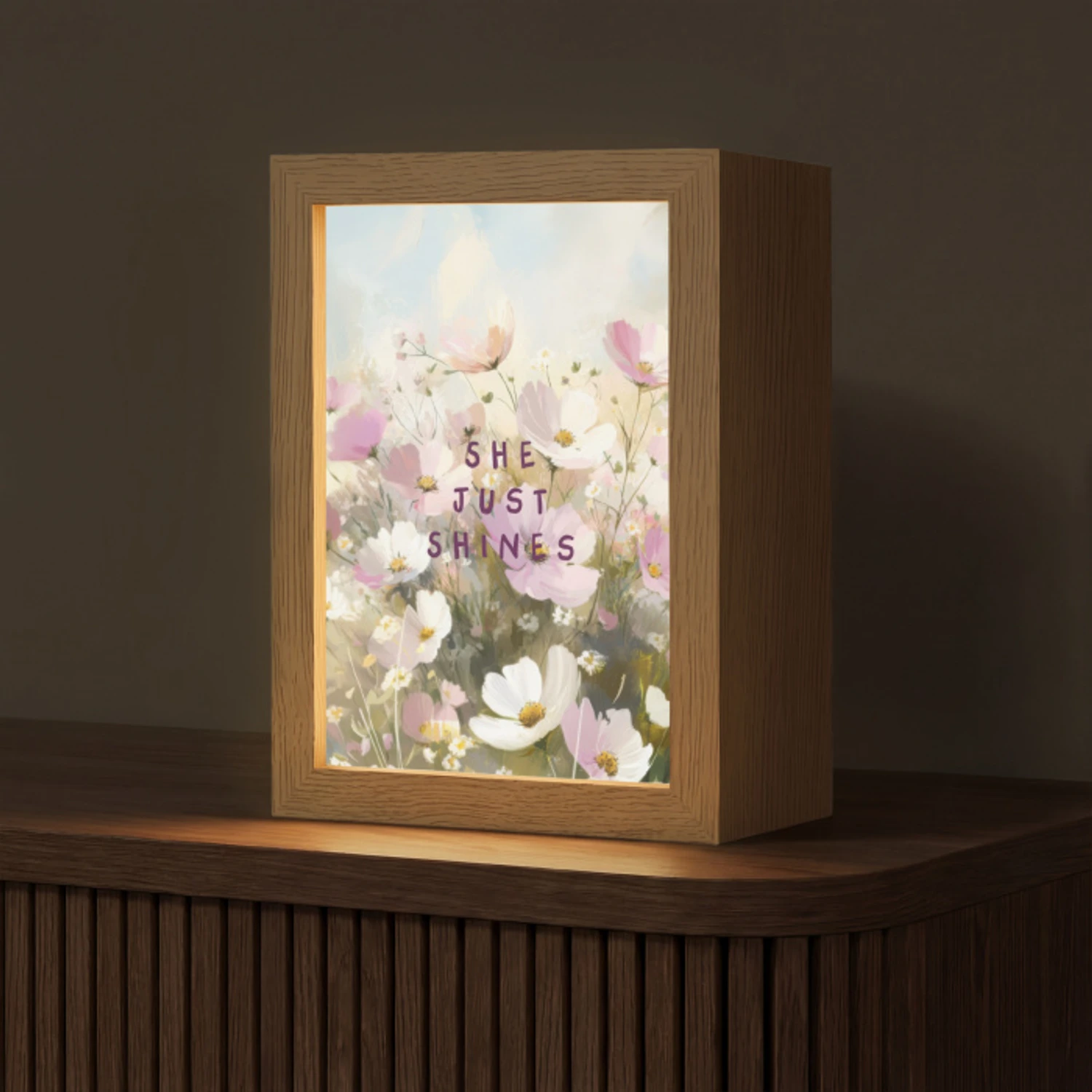 Quote - Bloemen - Schilderachtig Light Box met kabel (Tafellamp) klein -z3d_website