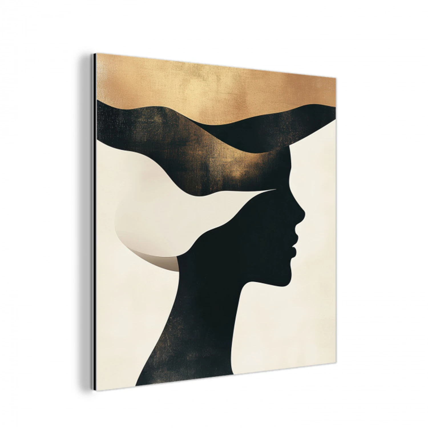 Vrouw - Golven - Zwart aluminium wit klein -3d