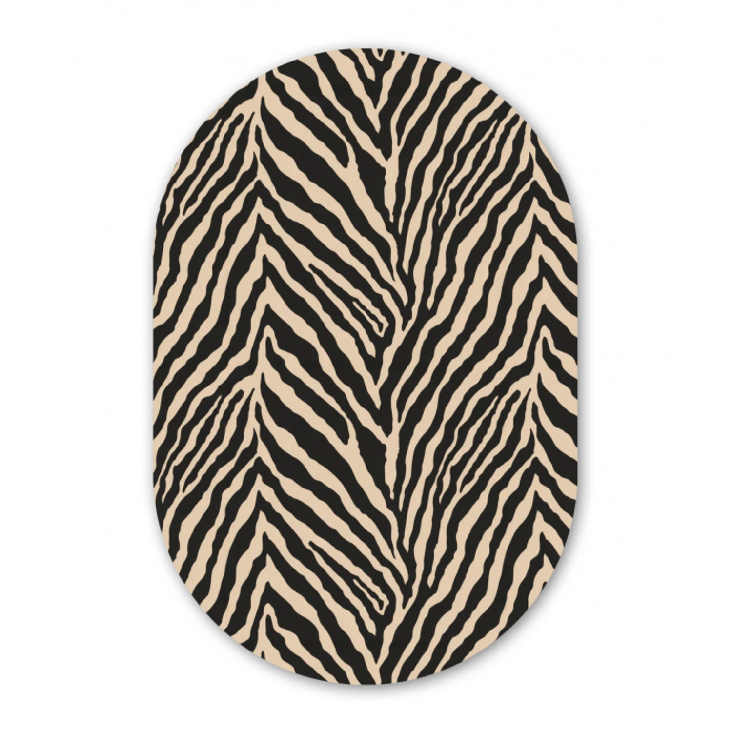 Zebra - Klassiek - Zwart Wandcirkel Ovaal Aluminium middel 839 -3d