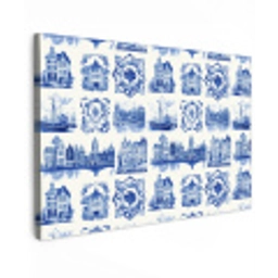 Huizen - Schepen - Blauw canvas 2cm klein 34 -z3d