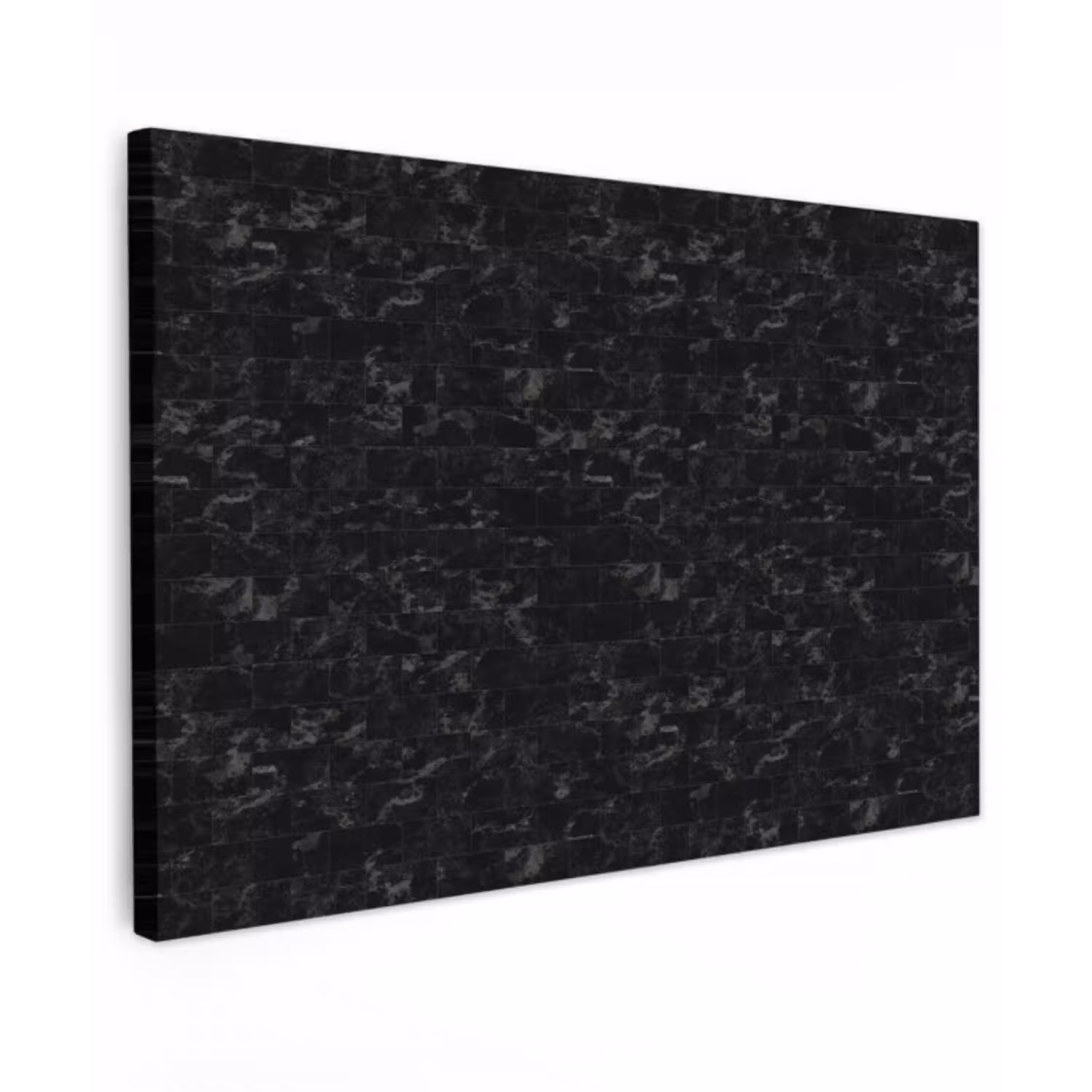Tegels - Patroon - Marmer - Zwart Tuinposter op houten frame 2 cm dik klein 845 -3d