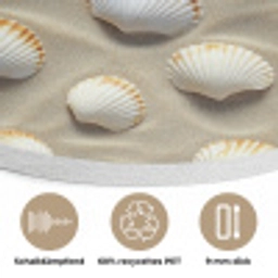 Schelpen - Zand - Maritiem Akoestische PET Vilt - Rond klein 838 -closeup_DE