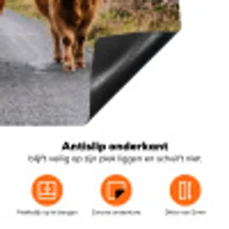 Schotse Hooglanders - Weg - Landschap - Kudde Inductie beschermer vinyl 3mm klein -zzzzzzz-td-onderkant