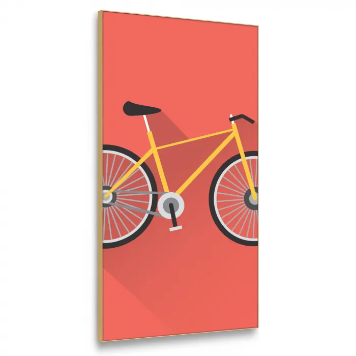 Bicycle Flat Icon Textielframe goud groot -3d