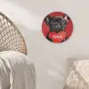Amor - Hond  - Hartje - Rood Akoestische PET Vilt - Rond klein -sfeer4
