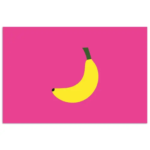 Banaan - Geel - Fruit poster papier klein -3d