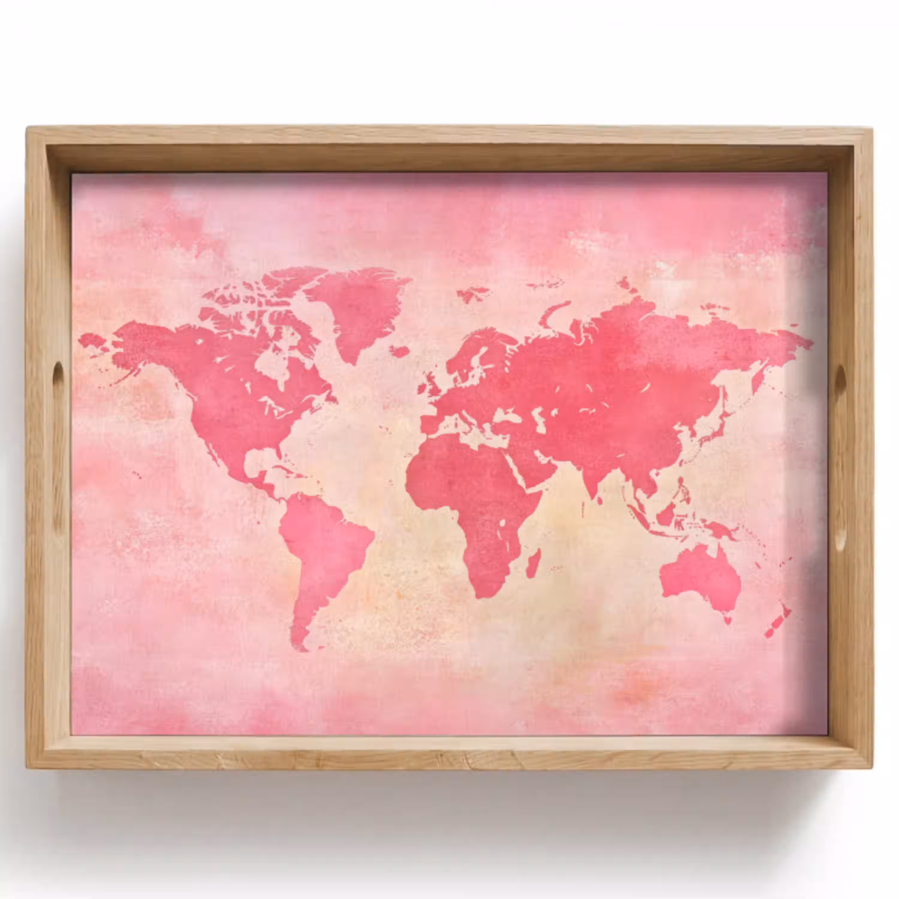 Wereldkaart - Roze - Vaag Dienblad Rechthoek middel -z3d_shopping