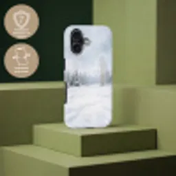 Bospad - Dennen - Sneeuw - Winter - Rustgevend Toughcase MagSafe Apple iPhone 17 klein -USP_PrintM_FR