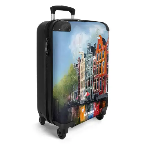 Olieverf - Architectuur - Amsterdam - Stad NBS - Handbagage koffer - Kinderen Unisex middel -productfoto_3d