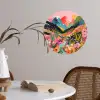 Rivier - Diepte - Bloemen Wandcirkel behangsticker klein -sfeer3