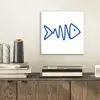 Vis - Minimalistisch - Blauw - Lijn aluminium wit klein -sfeer1