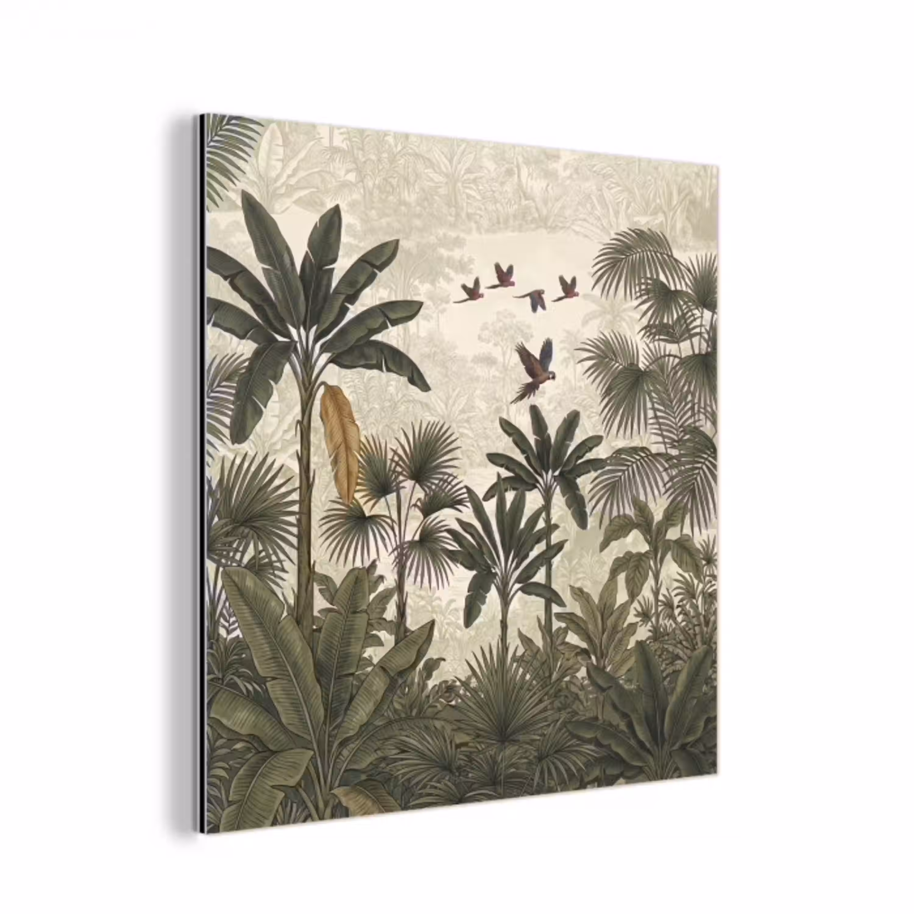 Papagaaien - Jungle - Tropisch - Green aluminium wit klein -3d
