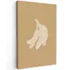 Bananen - Beige - Lijntekening - Minimalistisch Tuinposter op houten frame 2 cm dik klein -3d