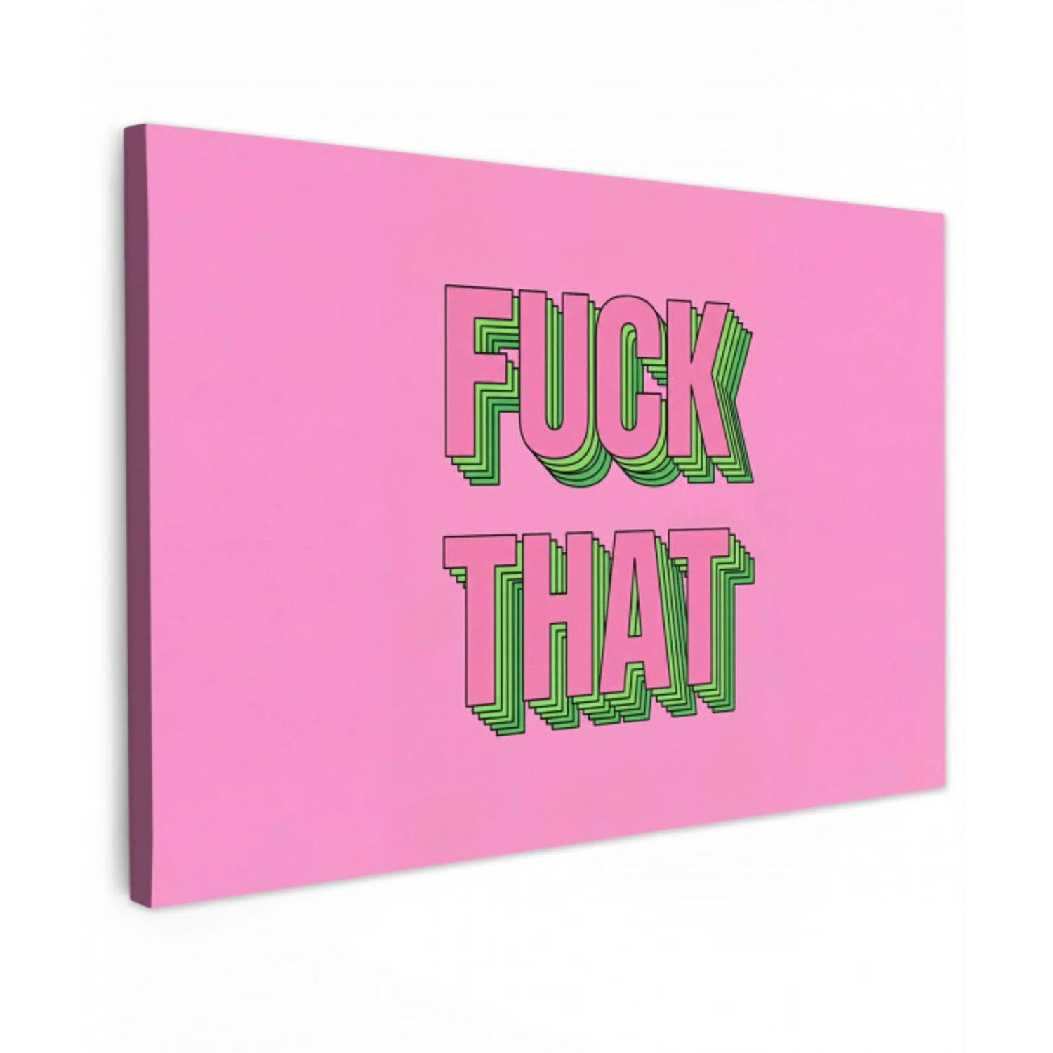 Tekst - Bold - Roze Tuinposter op houten frame 2 cm dik klein -3d