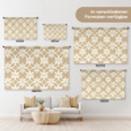 Bloemen - Patroon - Beige Wandkleed katoen klein 269 -tsfeer8_DE