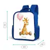 Giraffe met roze ballon Kinderrugzak - Blauw middel -productfoto_formaten