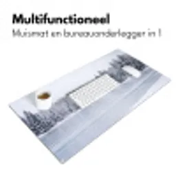 Meer - Dennen - IJs - Winter - Rustgevend Muismat XXL klein -sfeer4