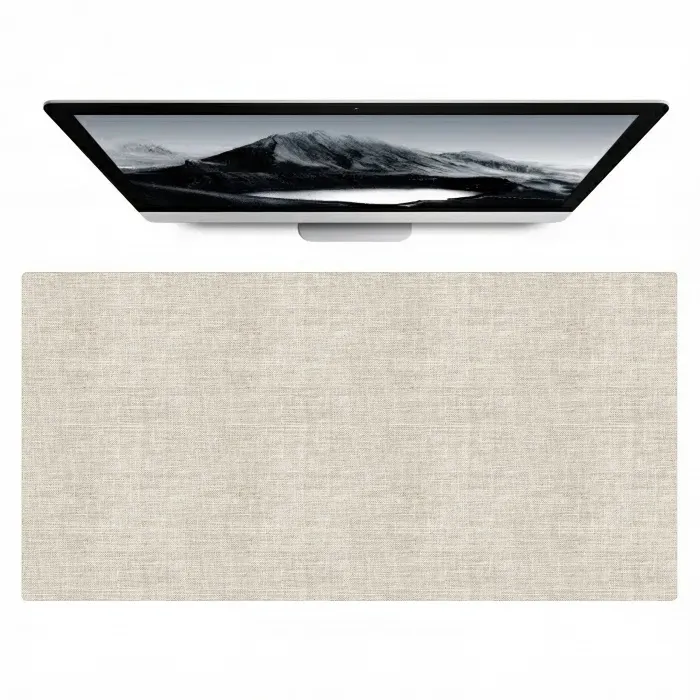 Linnen - Textuur - Beige Muismat XXL klein 681 -zzz3d