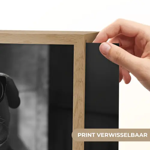Hond - Bulldog - Pasta - Bril - Stoer - Dieren Light Box met batterij (Wandlamp) middel -USP_websiteprintNL
