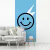 Smiley - Blauw - Bliksem fotobehang vinyl groot -woonkamer