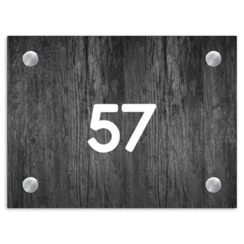 Donker hout - Traditioneel Naambord Rechthoek middel -3d