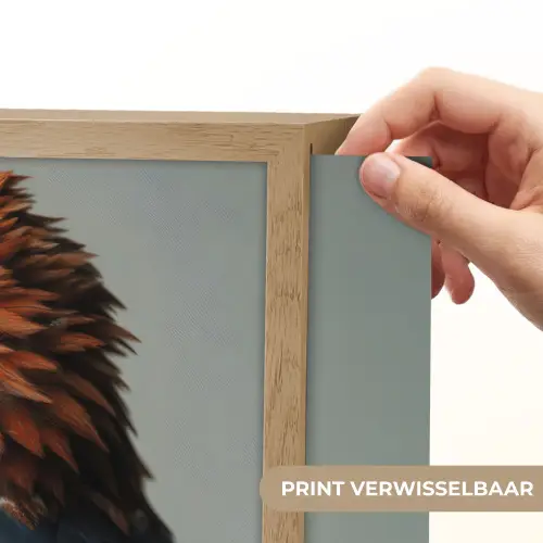 Vogel - Realistisch - Veren - Bruin Light Box met batterij (Wandlamp) middel -USP_websiteprintNL