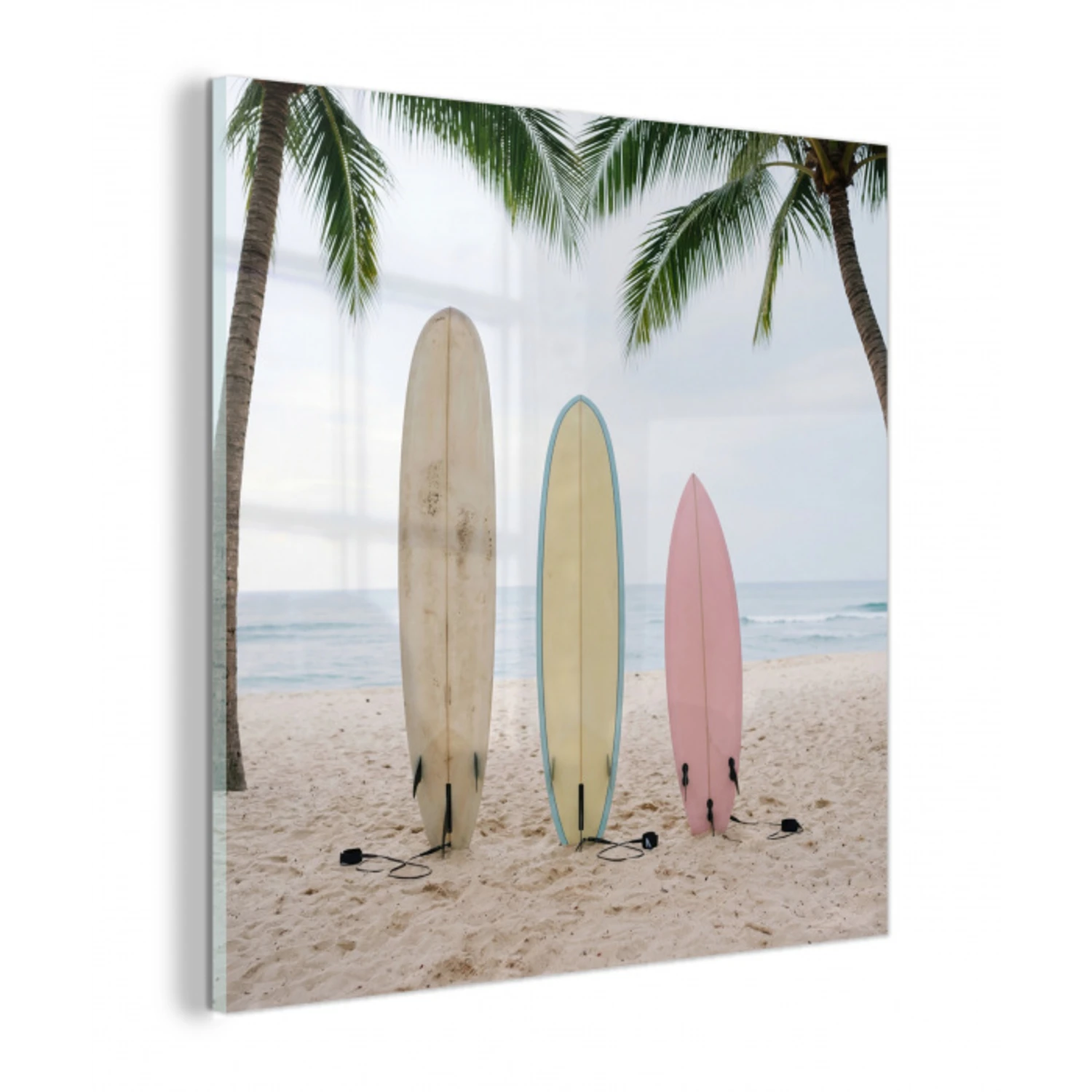 Surfboard - Palmbomen - Kleurrijk plexiglas 5mm klein -z3d