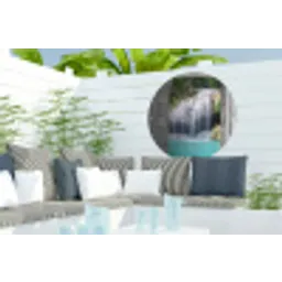 Doorkijk - Waterval - Natuur - Landschap Wandcirkel tuinposter met ringen klein -buiten2