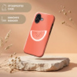 Watermeloen - Lijnen - Koraalrood Toughcase MagSafe Apple iPhone 17 klein -USP_RandenV_DE