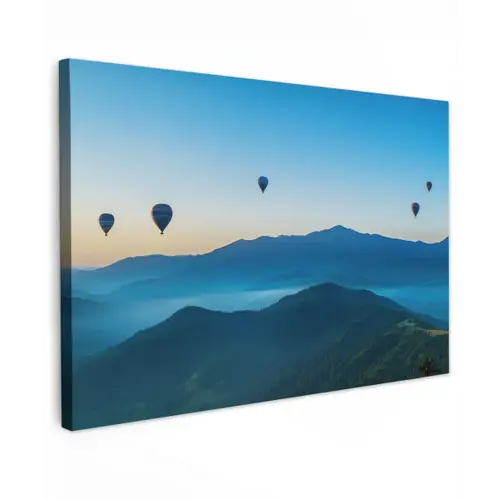 Luchtballonnen - Bergen - Zonsopgang - Landschap canvas 2cm klein -z3d