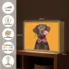 Hond - Oranje - Roos - Valentijn Light Box met batterij (Wandlamp) middel -USP_websiteoverzichtNL