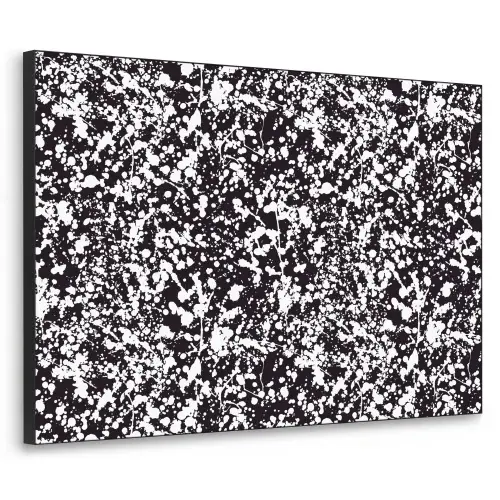 Spat - Stippen - Zwart - Wit Textielframe zwart klein 947 -3d